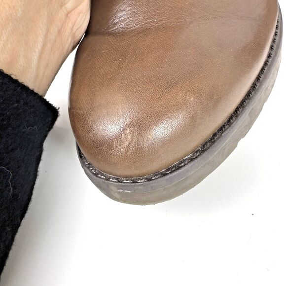 Earth Drumlin Boots Women's Size 7.5D Leather Moto Block Heel Buckle Side Zip - Picture 8 of 11